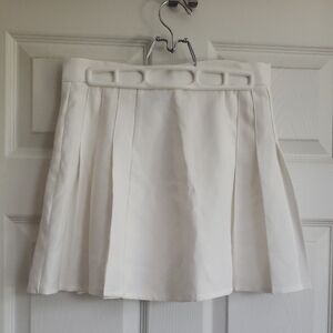 Princess Polly Cream A-line Mini Skirt Pleated Casual